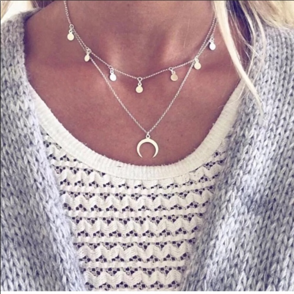 Layered Moon Necklace